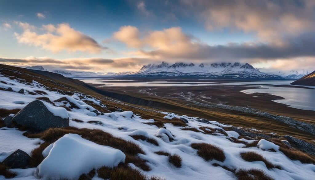 Northern Iceland windswept landscape